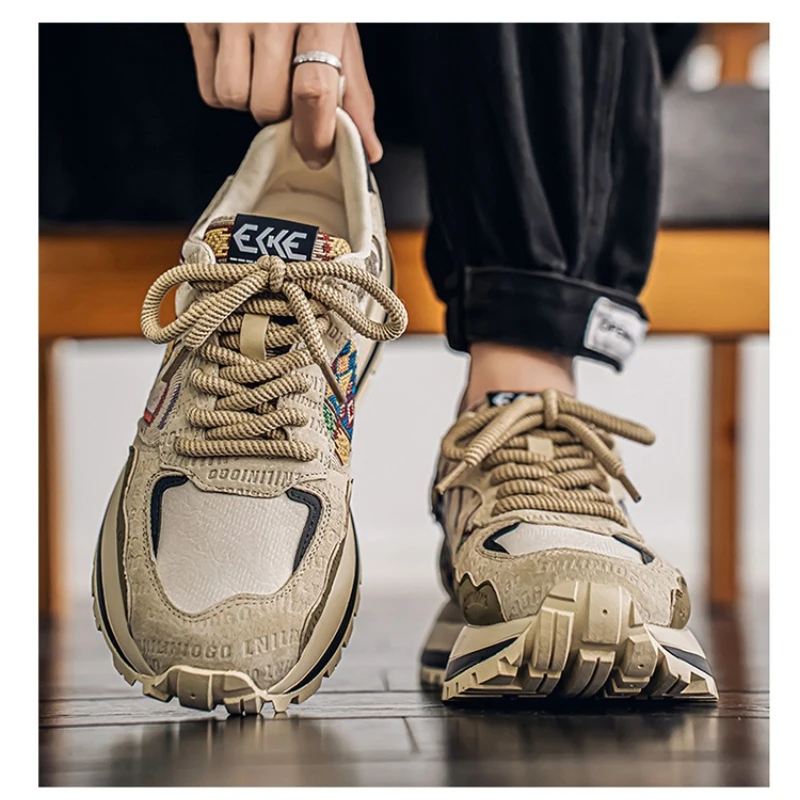

Мужские кроссовки, дизайнерская повседневная обувь, модные кроссовки на платформе, уличная теннисная обувь, хит продаж, мягкие мужские вулканизированные туфли 2026