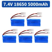 5000mAH 7.4V Li-ion Batery with Tamiya Plug 2S for  remote control helicopter Car Tank Boat Toy 7.4 V 18650 Toy Lipo battery
