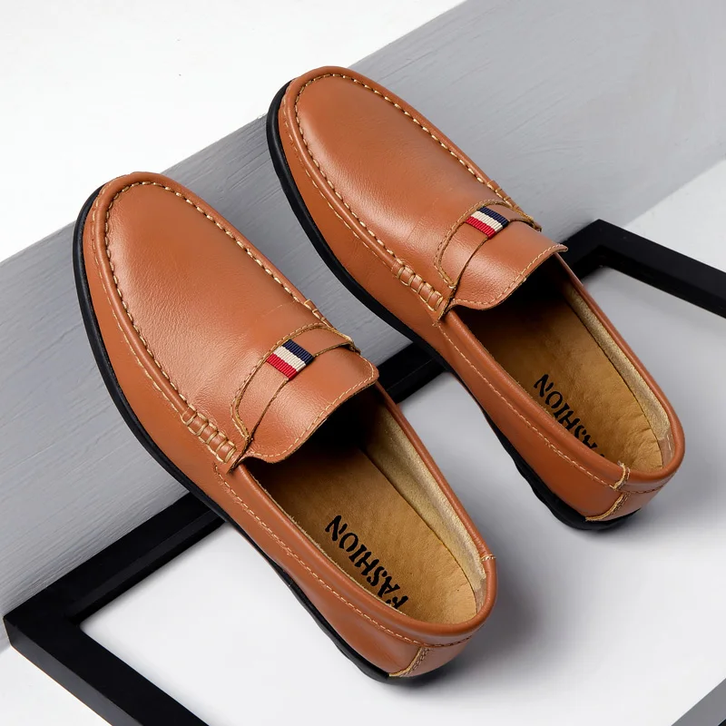 

Genuine Leather Men Shoes Casual Italian Brand Formal Men Loafers Moccasins Soft Breathable Slip on Driving Shoes Plus Size 47