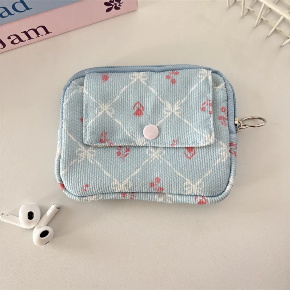 

Сумка для хранения из вельвета с леопардовым принтом, маленькая сумочка для мелочей с цветочным узором в этническом стиле, сумка для наушников в корейском стиле с принтом в горошек