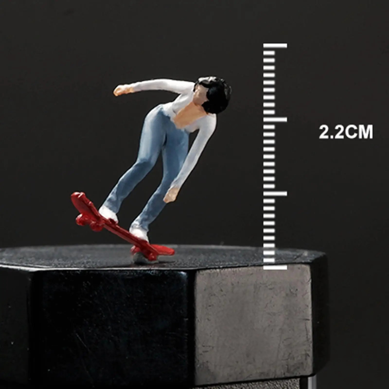 Miniature Figure Handpainted Mini Skateboard Girl for Collections Doll House
