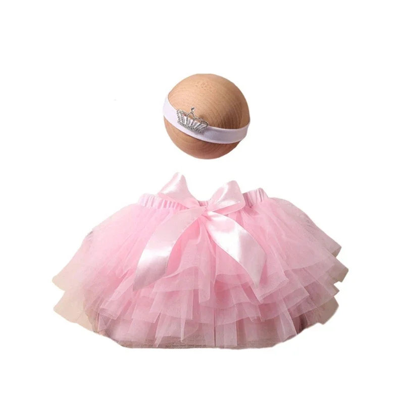 

Newborn PhotoShooting Set Skirt Princess Headband Photo Props Baby Photo Costume Infant Photography Suit 2PCS