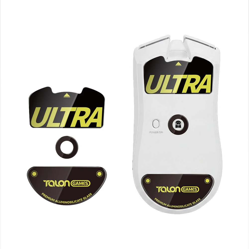 TALONGAMES Glass Mouse Skates Mouse Sensor Skate Glide Pads For Razer Viper V4 Pro Rounded Curved Edges