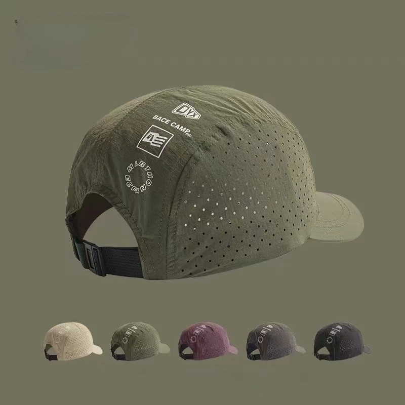 Men's Quick Dry Breathable Running Cap Lightweight Training Hat Adjustable Strap Baseball Cap for Outdoor Sports Hiking Cycling