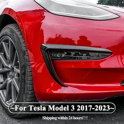 Fendinebbia anteriore Sopracciglio Coltello a vento per Tesla Modello 3 2017-2023 Nero lucido Fendinebbia Trim Carbon Look Lama Trim Bodykits Tuning