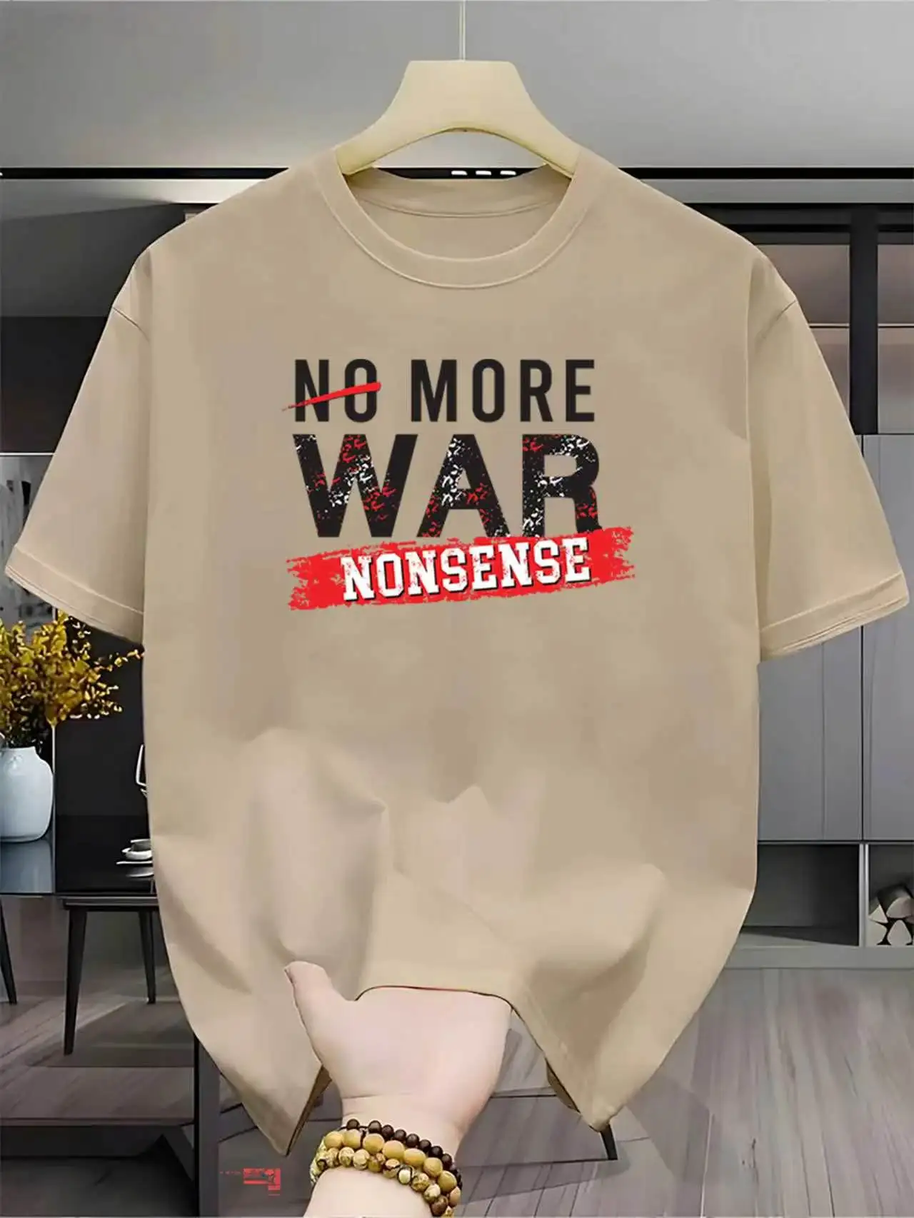 Men's summer fashion brand clothing casual business short sleeved loose sleeved multifunctional round neck T-shirt breathable