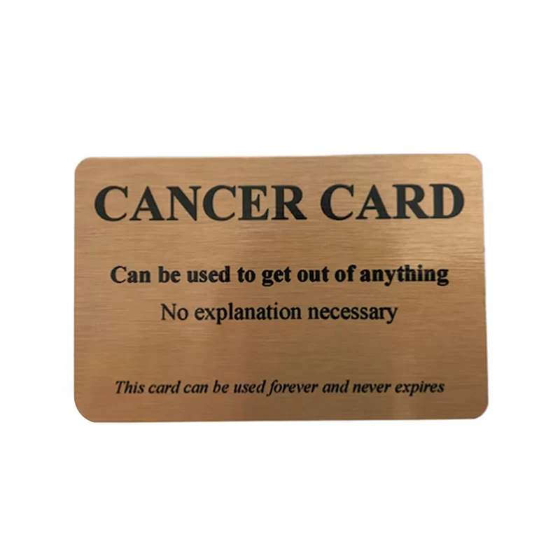 For Patients Disease Identity Dark Humor Gift Cancer Pass Tongue In Cheek Humour Identity Card Acrylic Cancer Card