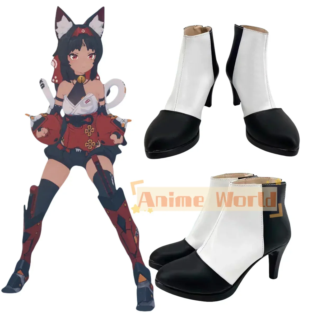 

Zenless Zone Zero Nekomiya Mana Black Cosplay Shoes Props PU Leather Shoes Halloween Carnival Boots Custom Made