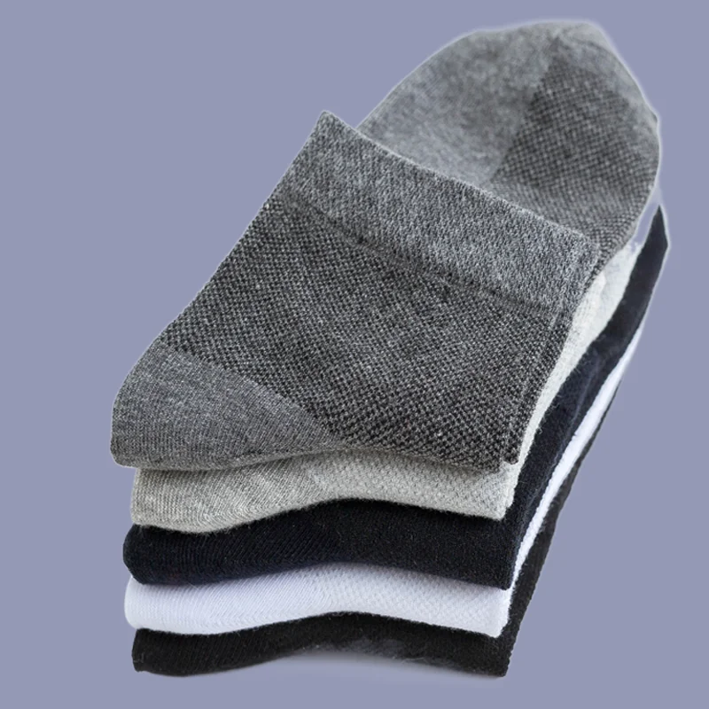 Chaussettes athlétiques décontractées en coton biologique pour hommes, respirantes, noires, blanches, affaires, haute qualité, maille, mode, été, nouveau, 2024, 5 paires