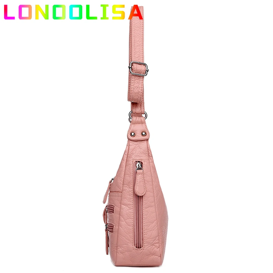 Women\'s Soft Leather Shoulder Bags High Quality Multi-Layer Casual Crossbody Bags for Female Luxury Designer Purses and Handbags