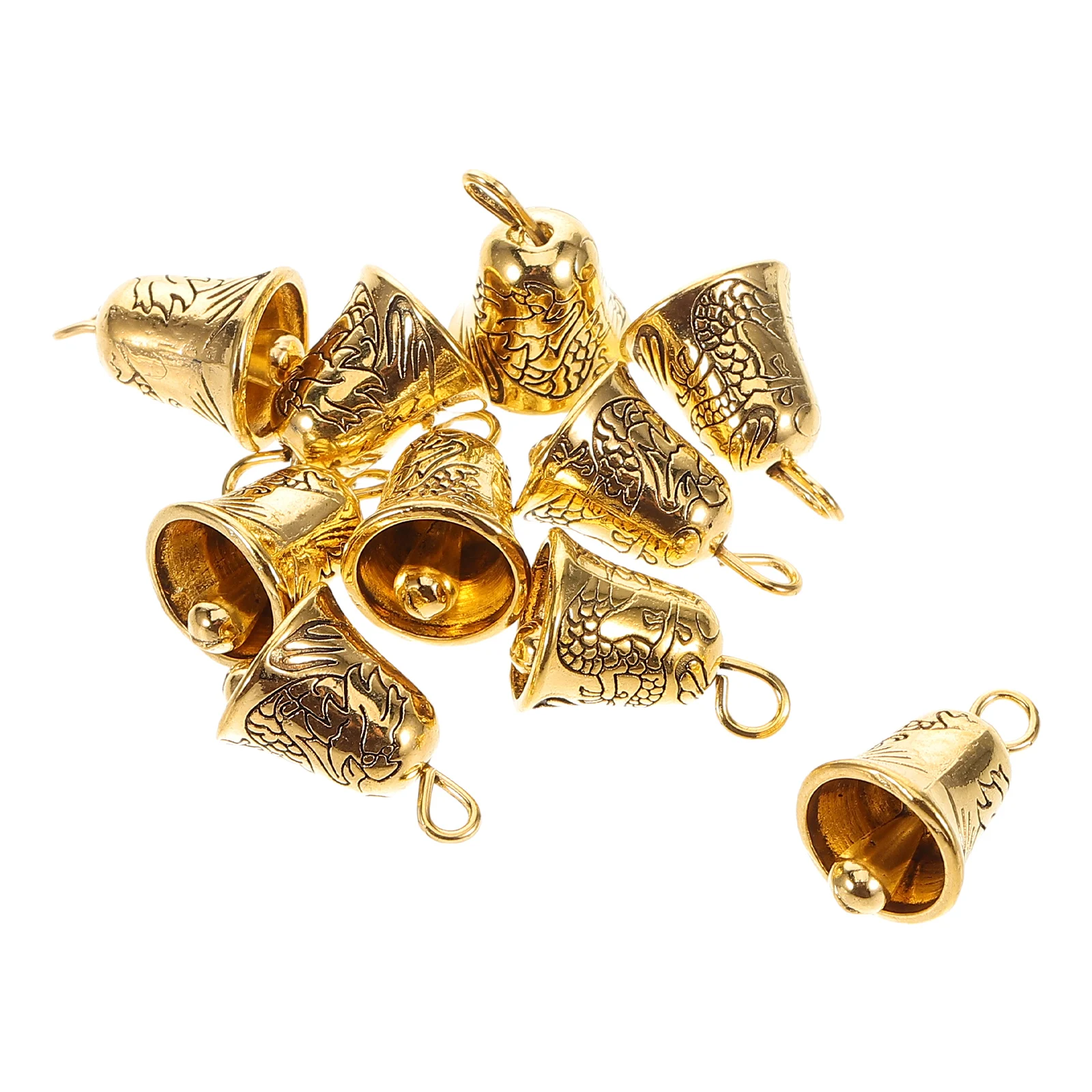 

10 Pcs Bell Pendant Craft Jingle Bells Small Charms for Necklaces Feng Shui Clock Alloy Ornaments