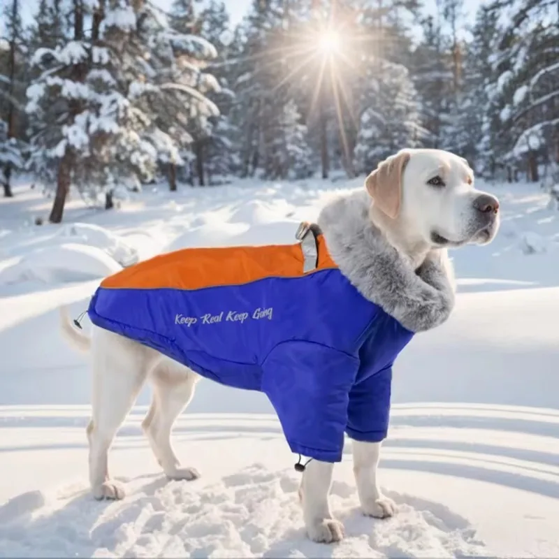 

Winter Warm Waterproof Dog Coat for Large Dogs - High Collar Reflective Pet Jacket Fit German Shepherd 5XL