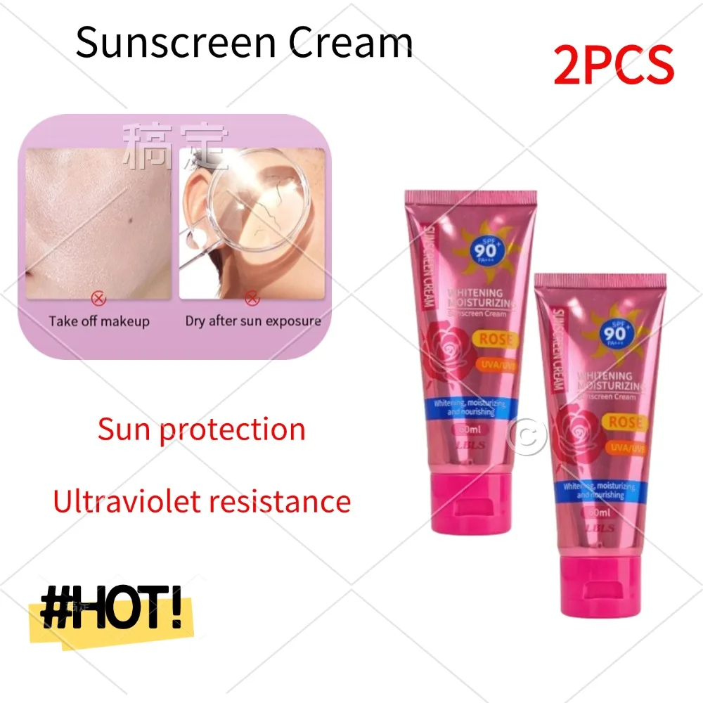 1/2PCS SPF50+ Sunscreen Cream Long-lasting Sunscreen Ultraviolet Resistance Body Whitening Face Protection Moisturizing Cream