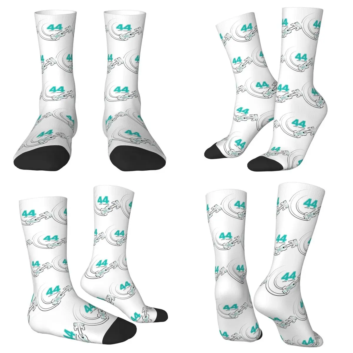 

Носки Lewis Hamilton 44 F1, впитывающие пот чулки в стиле Харадзюку, всесезонные длинные носки, аксессуары, мужские и женские рождественские подарки