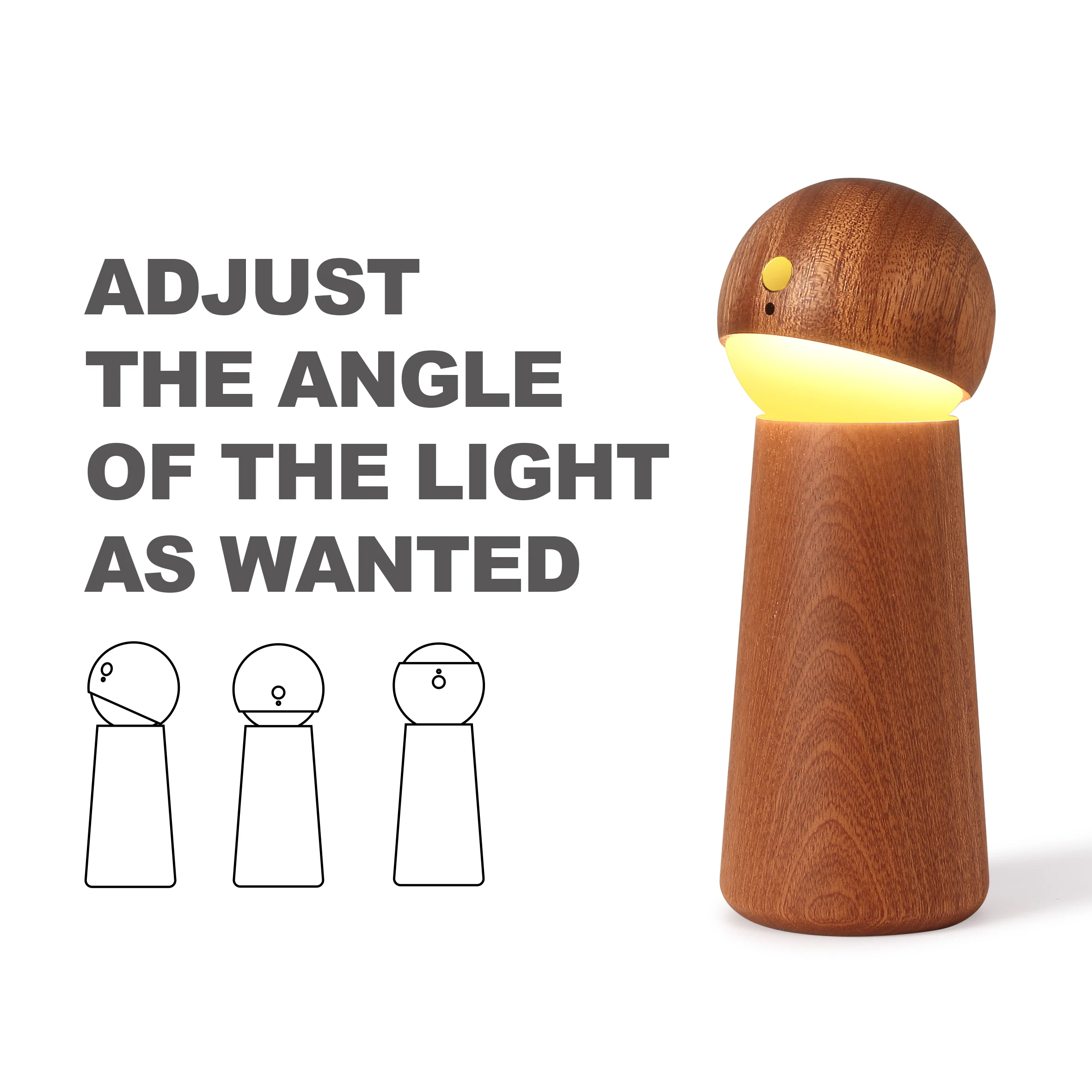 New Arrival Wireless USB Rechargeable Wooden Intelligent Voice-activated Sensor Light Smart Light for Bedroom