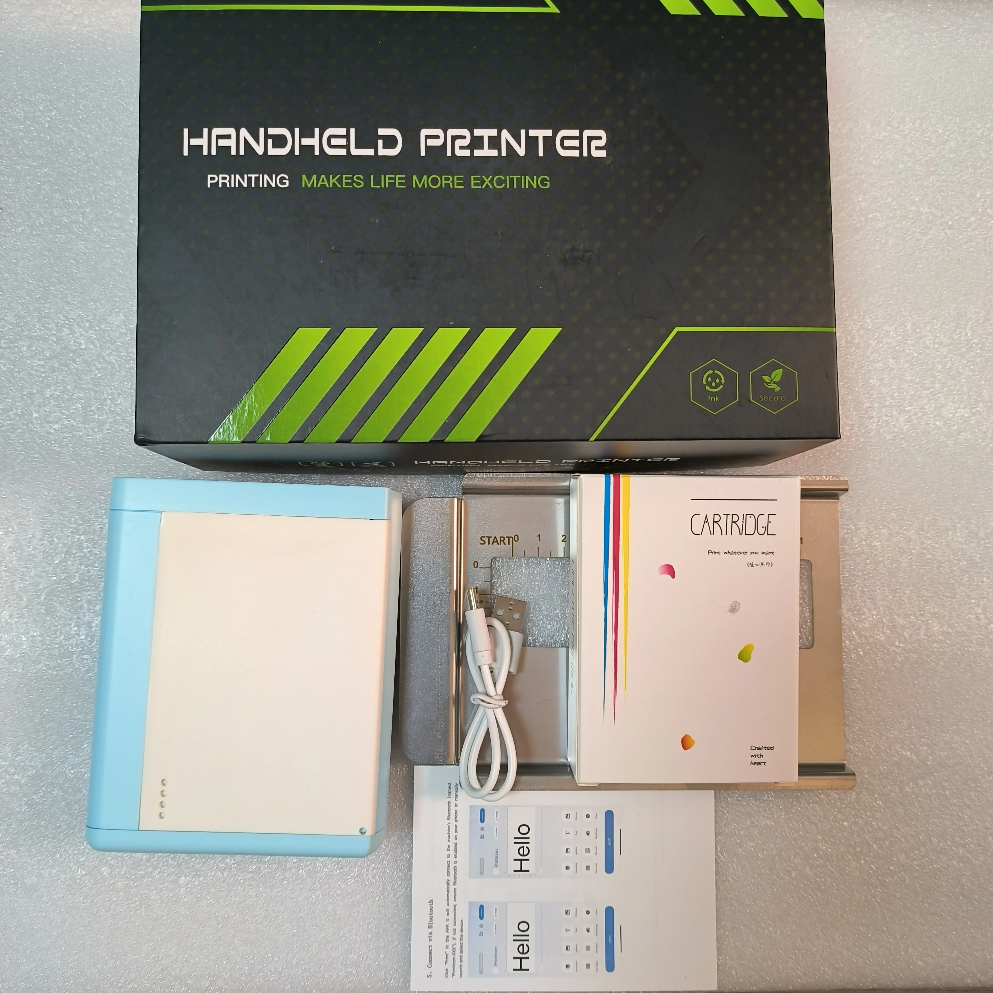 Stampante a colori Mini stampante portatile a colori mobile Inchiostro commestibile Stampa alimentare Stampa a getto d'inchiostro manuale