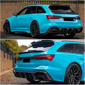 汽車造型乾碳纖維後中擾流板,通用型,適用於Audi RS6 C8 Avant 旅行車四門版 2019-2021 8 最佳銷售 奧迪RS6車身套件 - №7