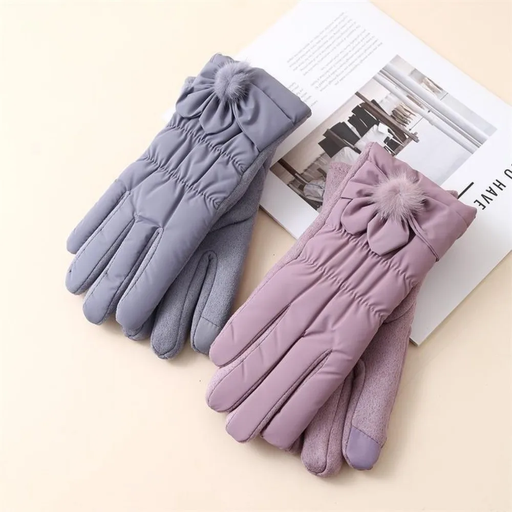 Winter Thickened Touchscreen Gloves Down Cotton Warm Cycling Gloves Anti-Cold Windproof Women Gloves Korean Style