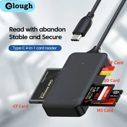 Elough Card Reader 4-in-1 USB/Type C SD Micro SD TF CF MS Memory Card Reader Adapter For Laptop PC Multi OTG Smart Card Reader