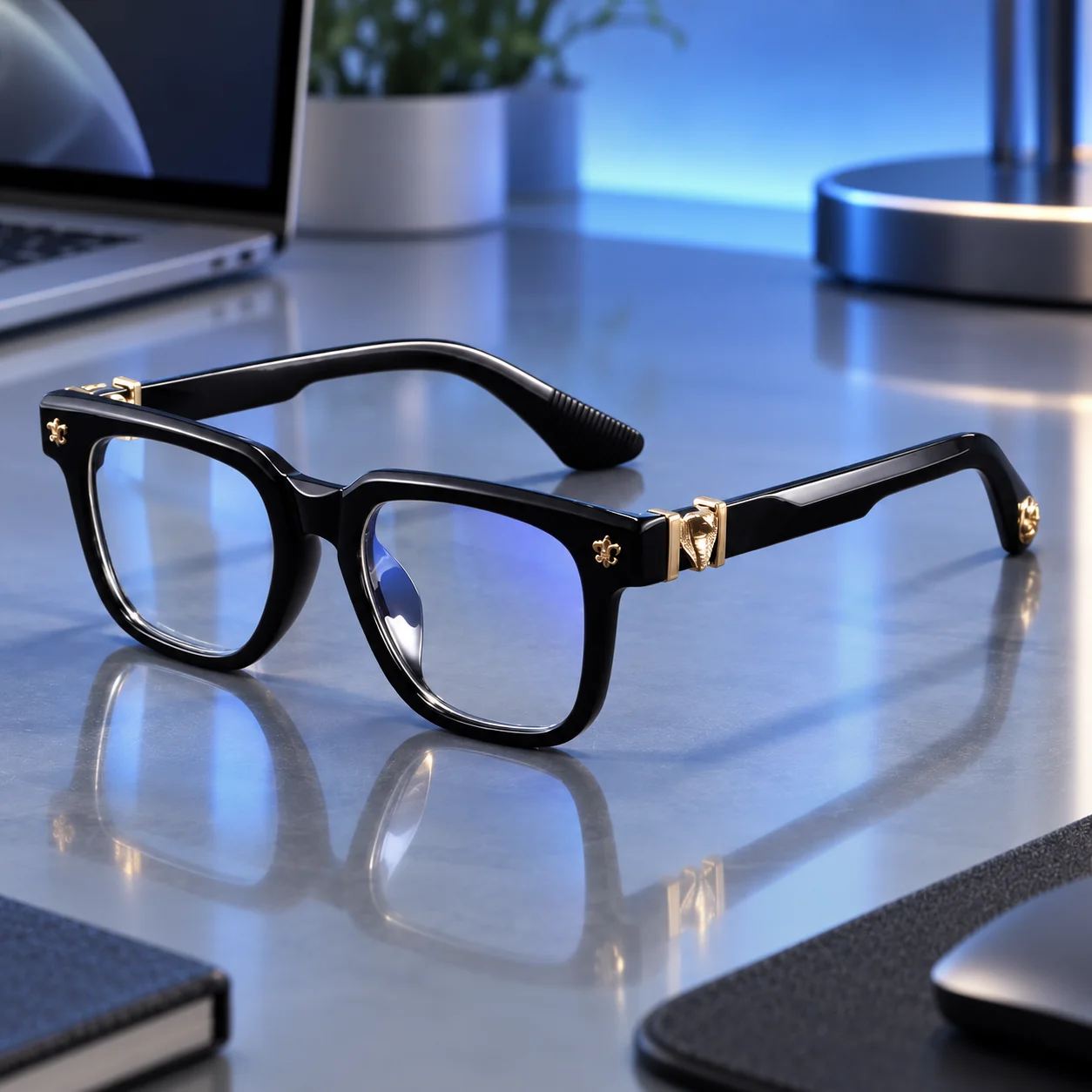 Fashion Anti Blue Light Glasses Thick Square Frame Unisex Computer Eyeglasses