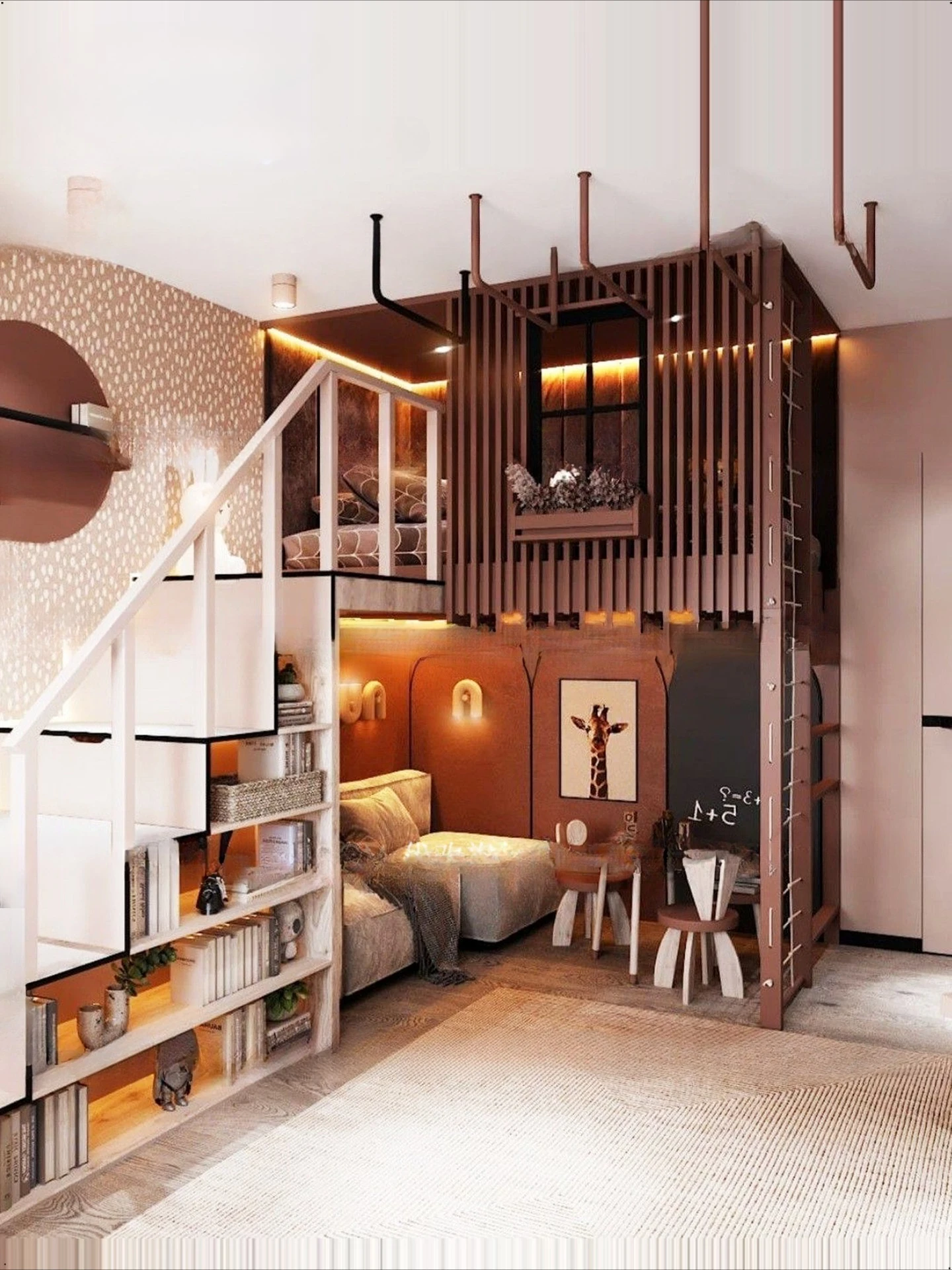 شقة صغيرة سرير درين للأطفال أسرة علوية وسفلية تخزين رف الكتب سرير غرفة الأطفال