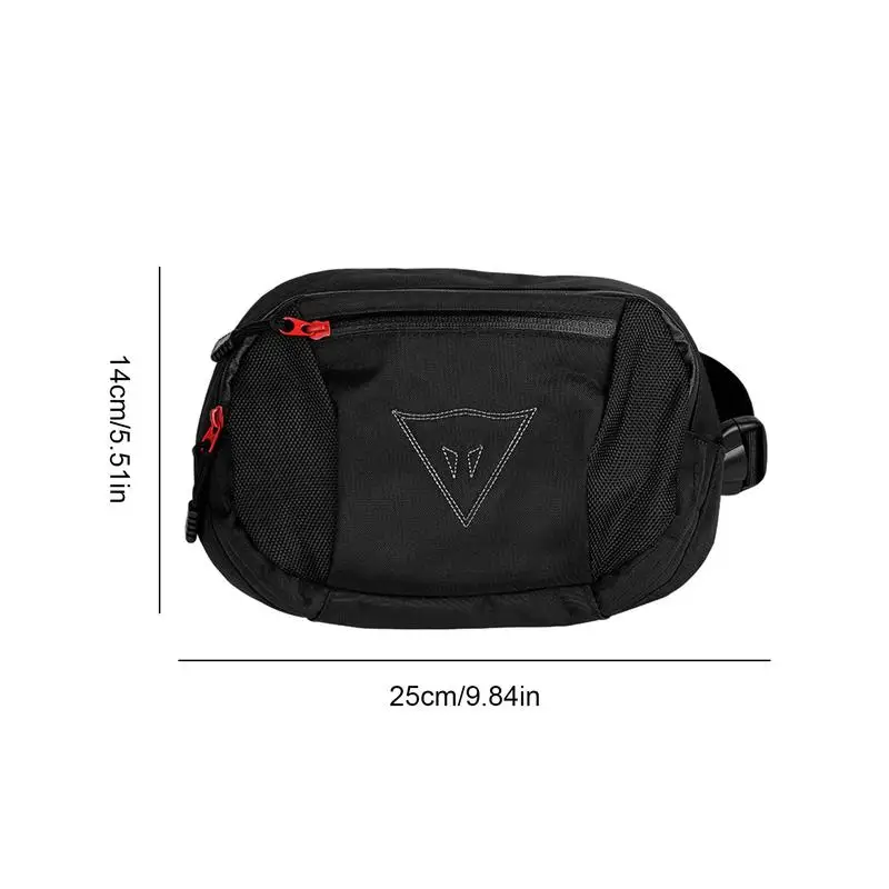 Waterproof Motorcycle Reflective Zippered Black Waist Bag for Outdoor Breathable Waist Pouch for Men Women for Running Jogging