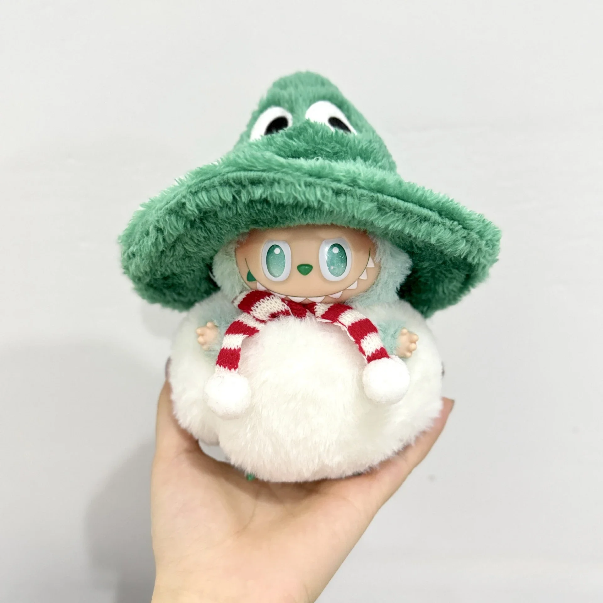 Doll clothes For labubu 17cm doll clothing Christmas Snowman Top hat button set For labubu V3 V2 V1 doll outfit Accessories