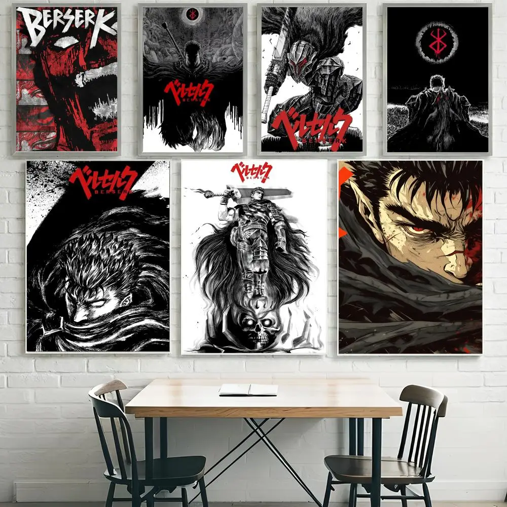 B-Berserk ANIME Poster HD Waterproof Self-Adhesive Wall Art 