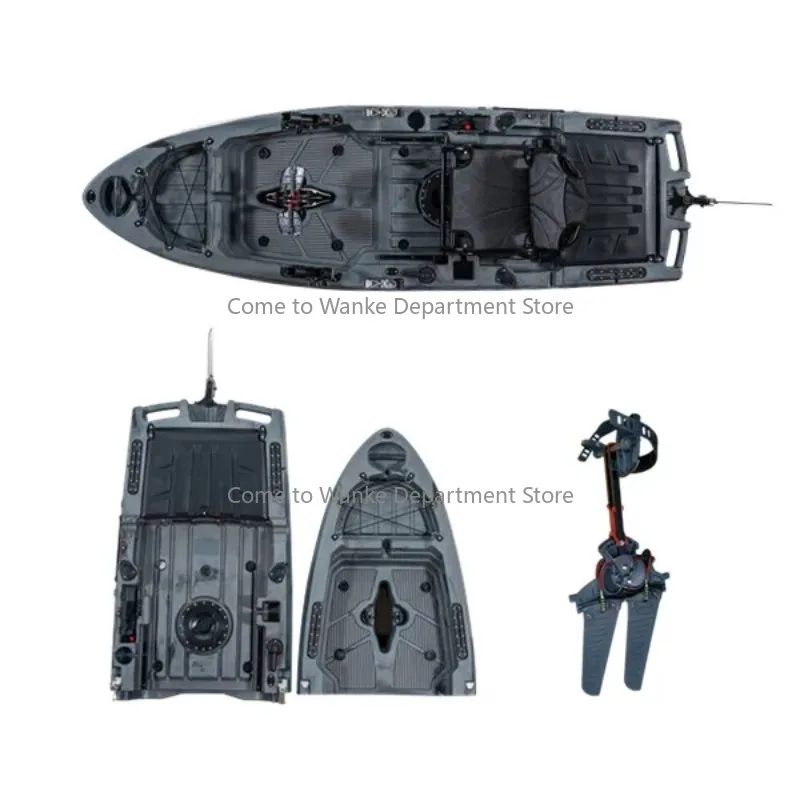 

2.75M Modular Fishing Kayak 1-Person New Design with Detachable Fin Pedal Foldable HDPE Plastic Hull for Adults Water Sports