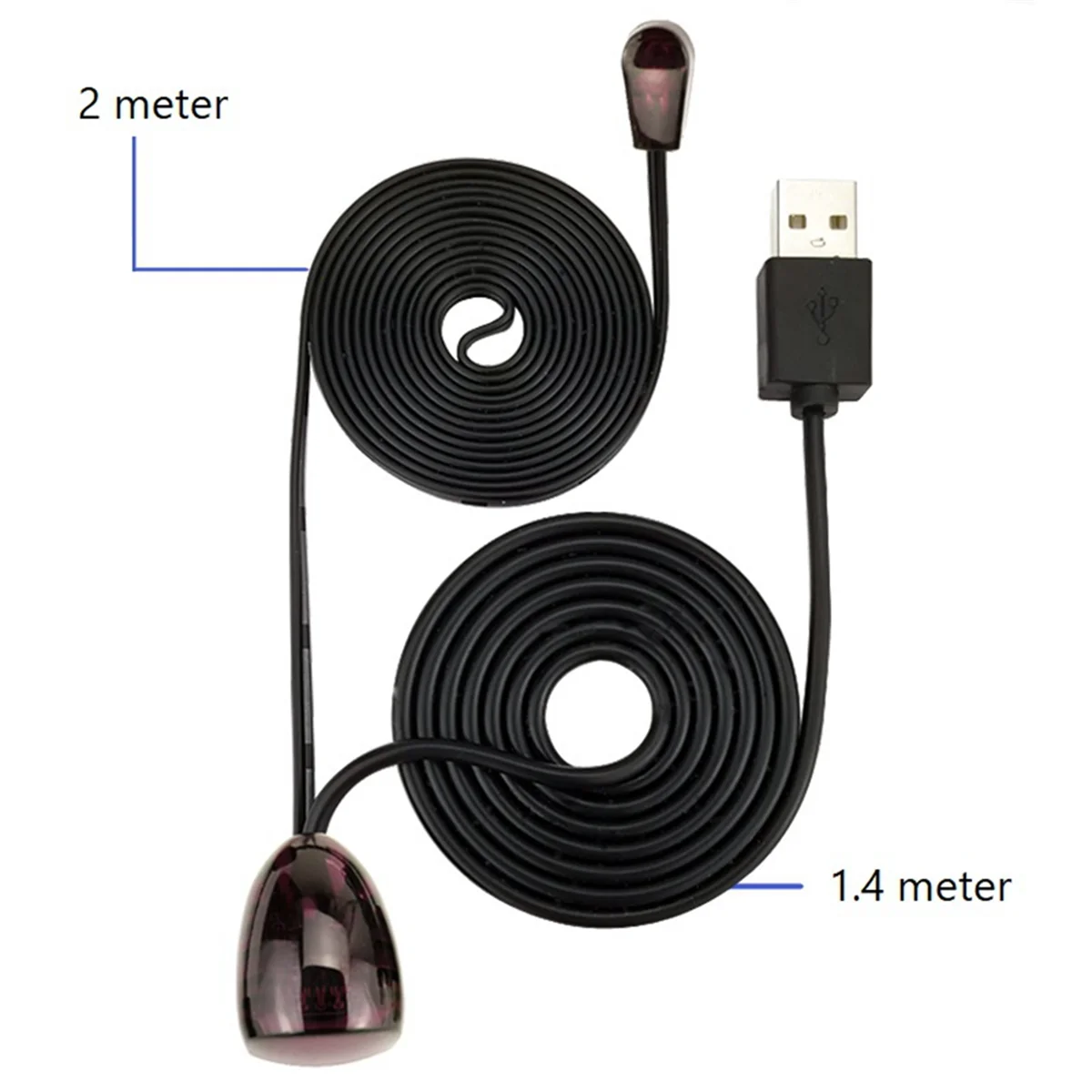 ABSQ 적외선 IR 원격 확장기 리피터 리시버 USB 어댑터 송신기, 조명 포함 2m 리모컨 장치에 적용
