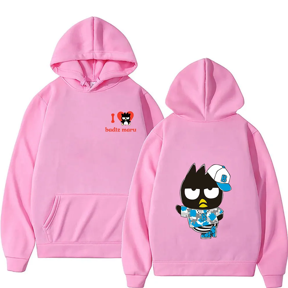 Kawaii Kuromi BADTZ MARU printed unisex hoodie spring and autumn Sanrio cartoon casual sports street printed hoodie