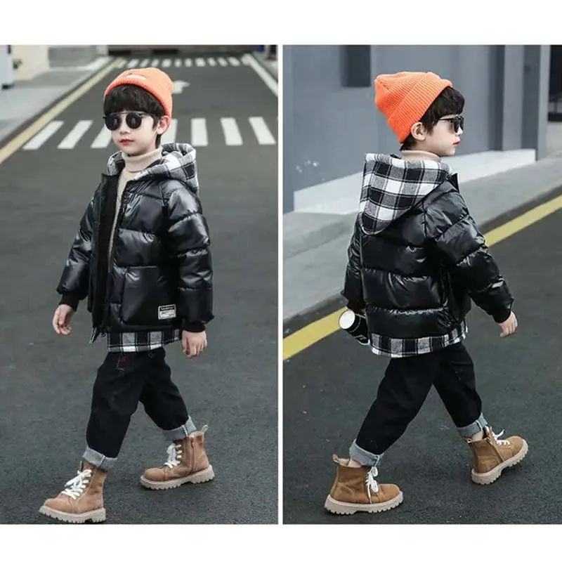 Children\'s Padded Jacket New Boys Down Padded Jacket Kids Winter Hooded Jacket Teenage Boys Thick Coat