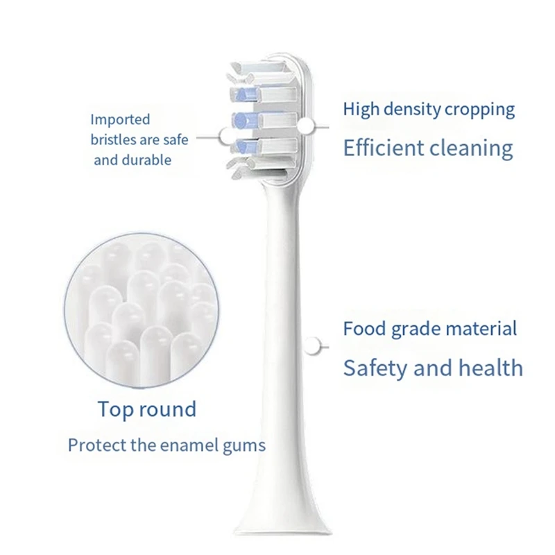 For MIJIA T301 MES605 T302 MES608 T501 MES607 Replacement Electric Tooth Brush Heads Durable Easy To Use White