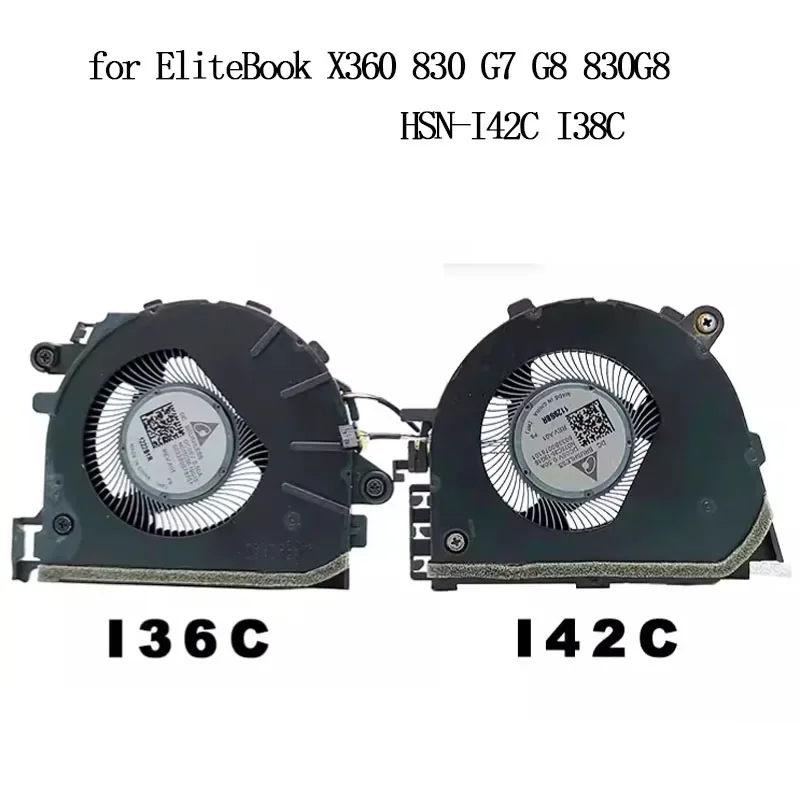 Laptop Cooler CPU Fan For HP EliteBook X360 830 G7 G8 830G8 Cooling Radiator HSN-I42C I38C M03868-001 6033B0078101 ND75C38-19G16
