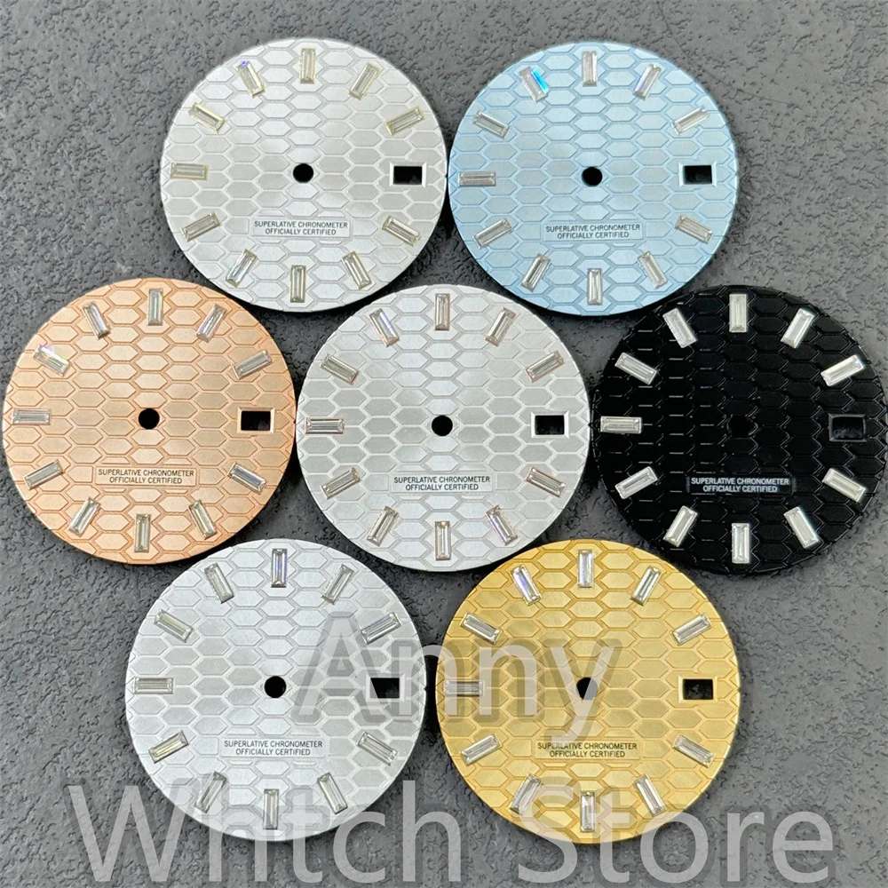 

НОВЫЙ циферблат NH35, 29 мм, циферблат в горизонтальную полоску, бриллиантовая индексная дата, в сочетании с механизмом NH35