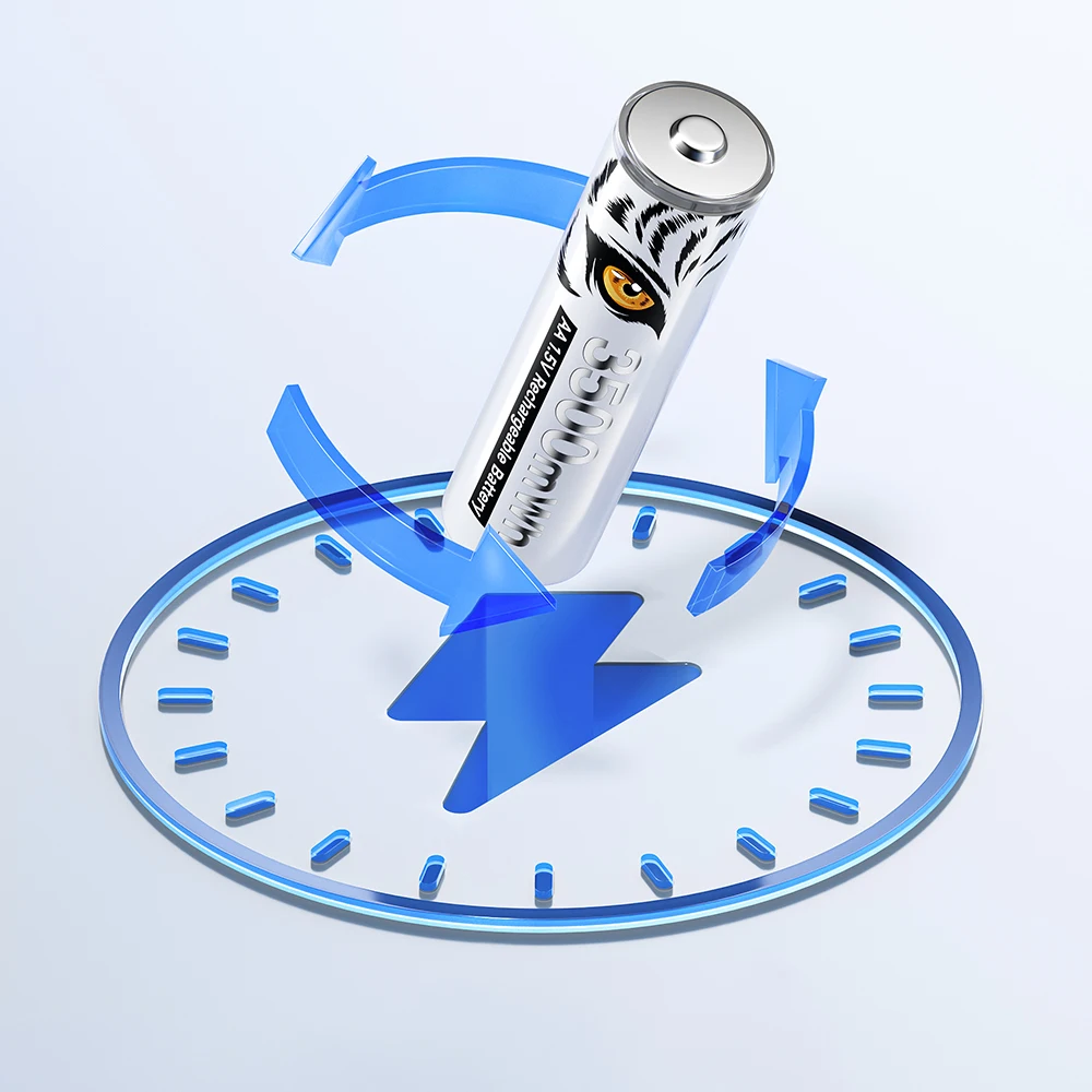 PALO 1,5 V AA wiederaufladbare Batterie 3500 mWh Lithium-Batterien für ferngesteuerte elektrische Spielzeuge, Mäuse, Uhren und Radios – Detail 12