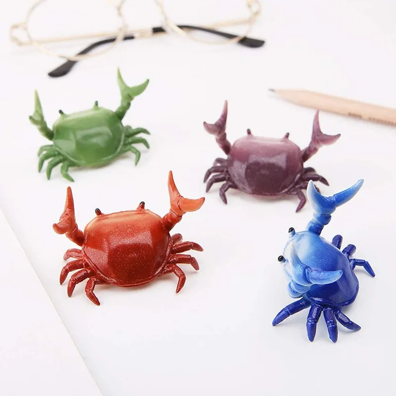 Funny Crab Desktop Pen Holder Creative Cute Crab Pen Holder Weightlifting Crabs Penholder Bracket Storage Rack Stationery