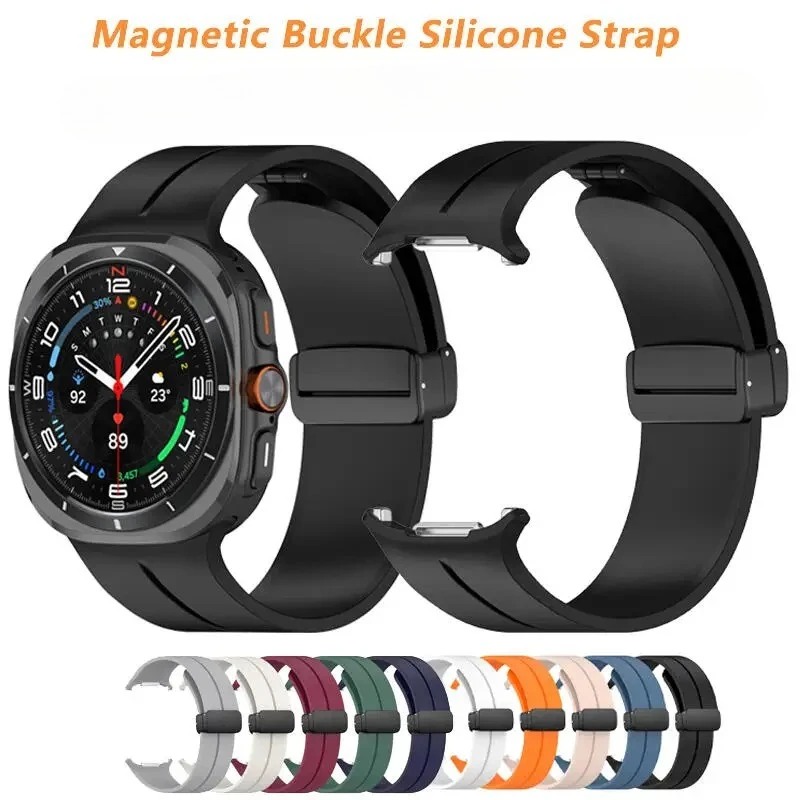 Silicone Strap For Samsung Galaxy Watch Ultra 2 47mm 9 40 44mm 8 classic 46mm Sport Bracelet For Galaxy Watch 7 Ultra Correa