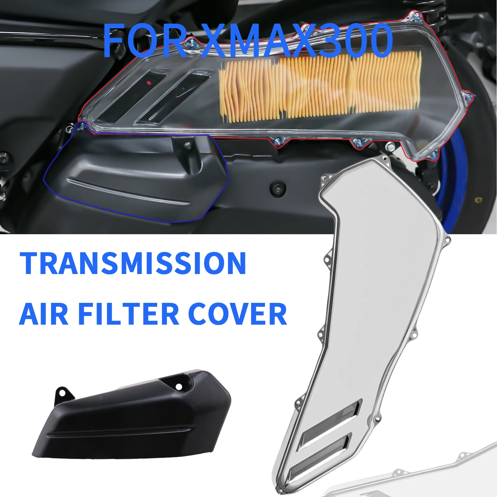 

Carbon Style Air Filter Guard Protector Shell for Yamaha X-MAX XMAX 300 250 XMAX300 Modified Air Filter Cover Motorcycle Parts