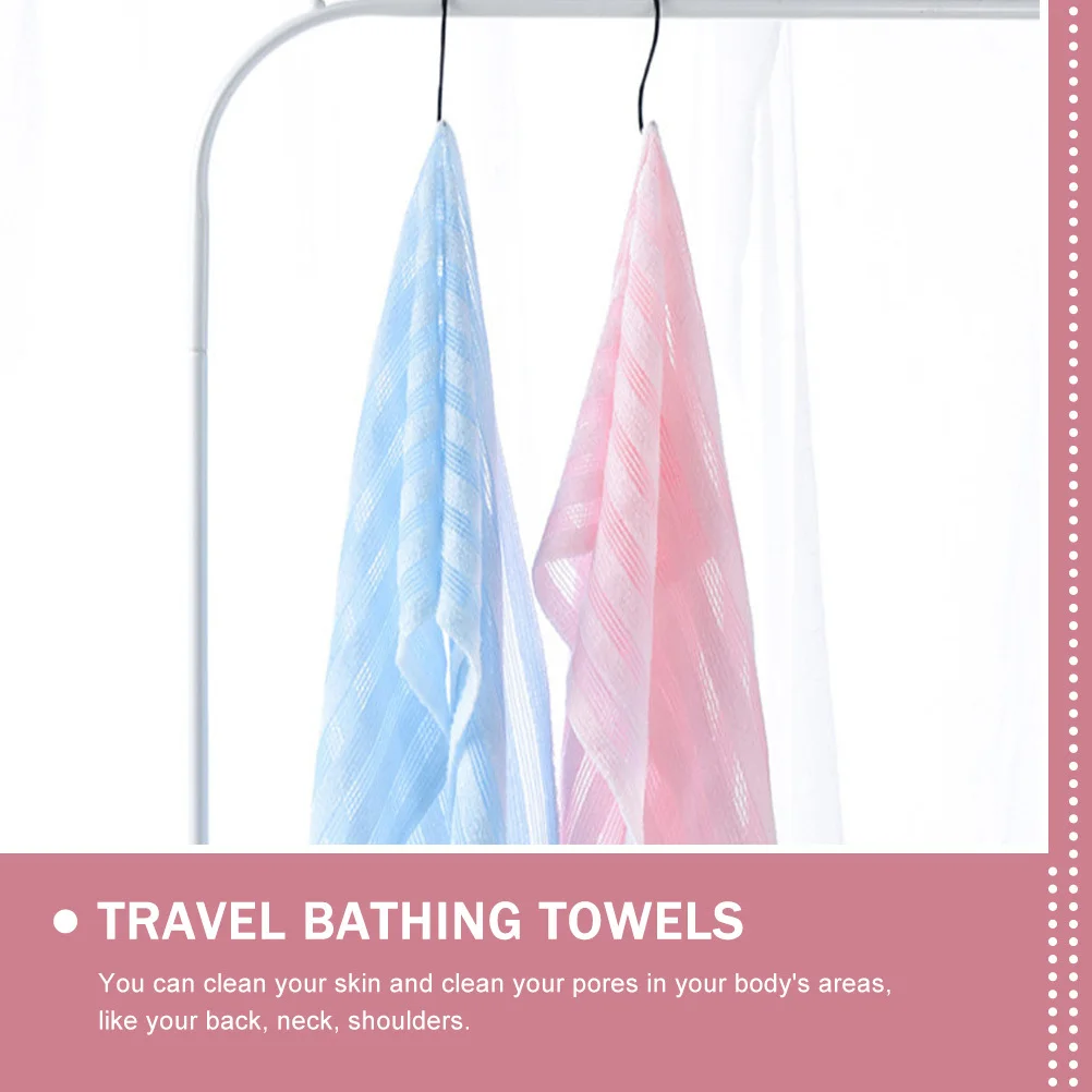 

2Pcs Body Scrub Towels Safe Materials Long Strip Exfoliating Towel for Back Neck Shoulders Deep Clean and Massage