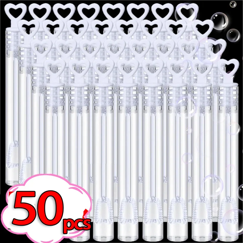 

50 шт., бутылки для мыла с пузырьками, мини-трубка в форме сердца в форме сердца, пузырчатая палочка, свадебные подарки для гостей, украшения для дня рождения, детские игрушки