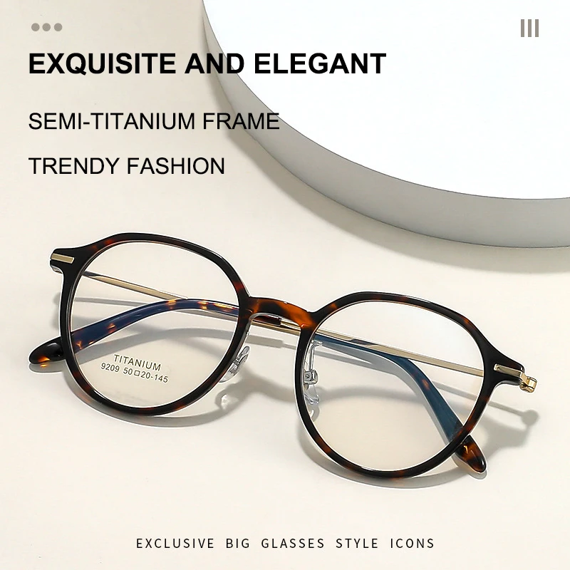 إطار نظارات مستدير مربع خفيف للغاية من الأسيتات نظارات نسائية كلاسيكية وعصرية نظارات رائعة وأنيقة للسيدات
