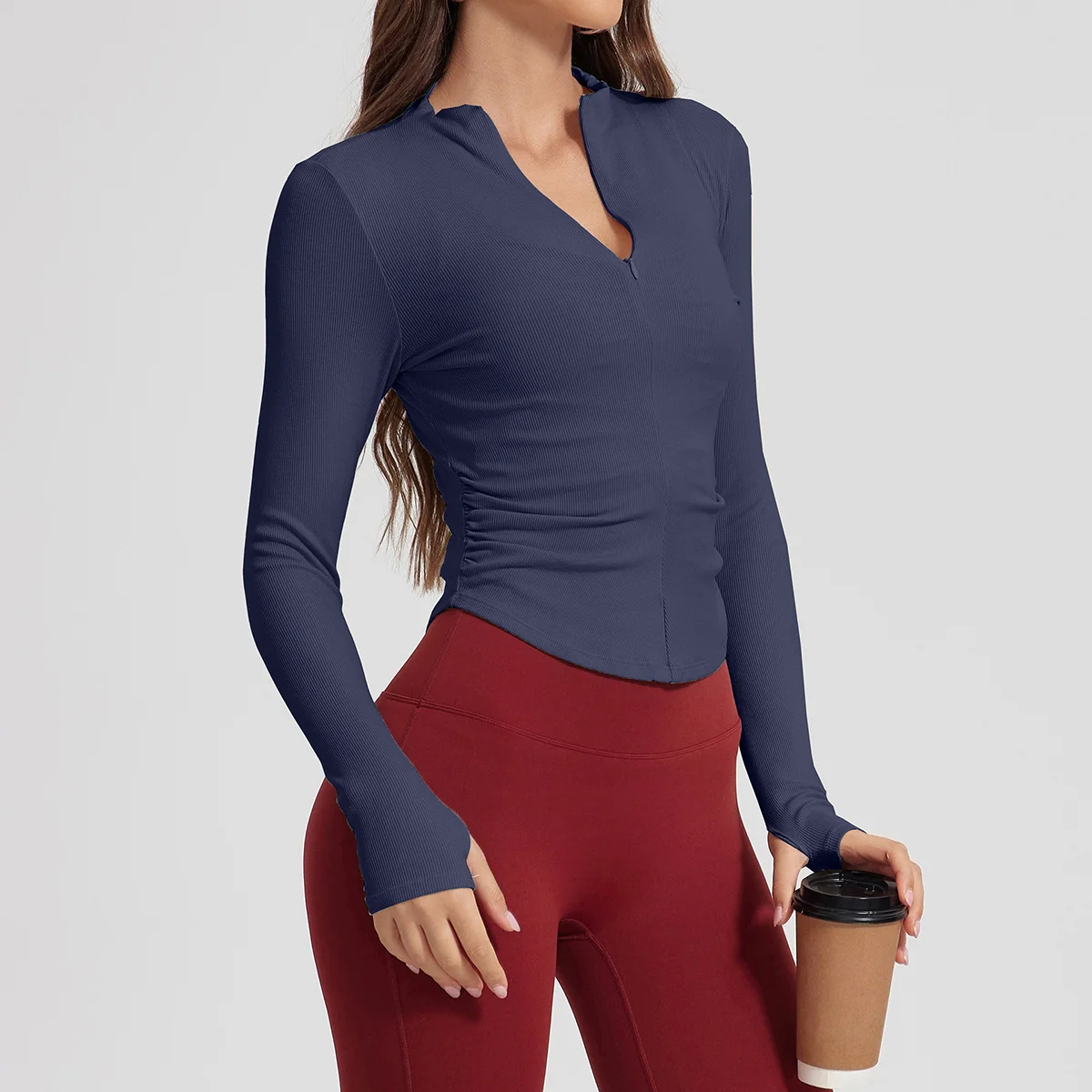 

2026 New yoga clothes for women, long sleeved running, fitness, slimming, versatile yoga jackets, training sports tops, jackets