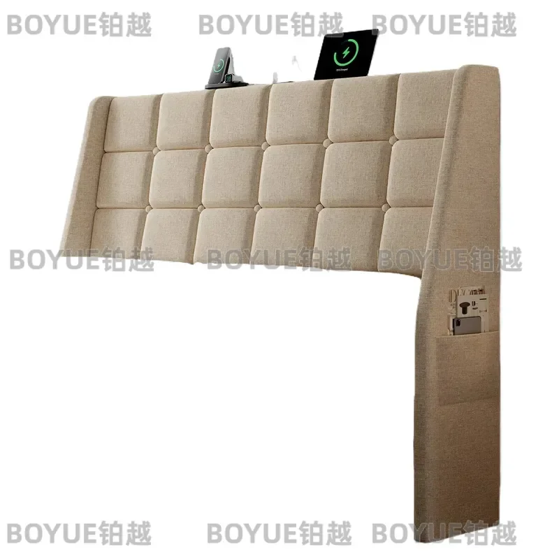 Headboard for Full / Queen Size Bed Frame, Linen Fabric Ergonomic Upholstered Headboards Only, Tufted Button Wingback Wood