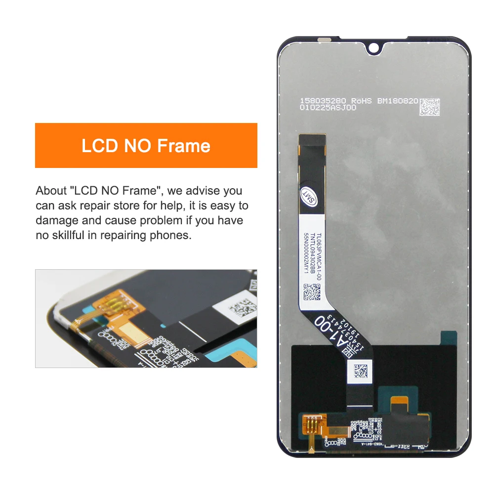 Oryginalny 6.3 "dla Xiaomi Redmi Note 7 wyświetlacz LCD + rama dotykowy Digitizer zgromadzenie dla Redmi Note7 Pro ekran M1901F7G M1901F7H