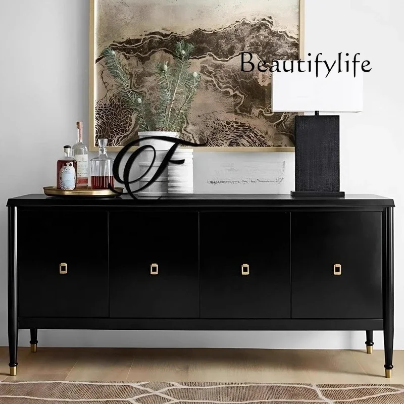 

WM American side cabinet solid wood modern simple entrance cabinet light luxury living room storage decoration cabinet