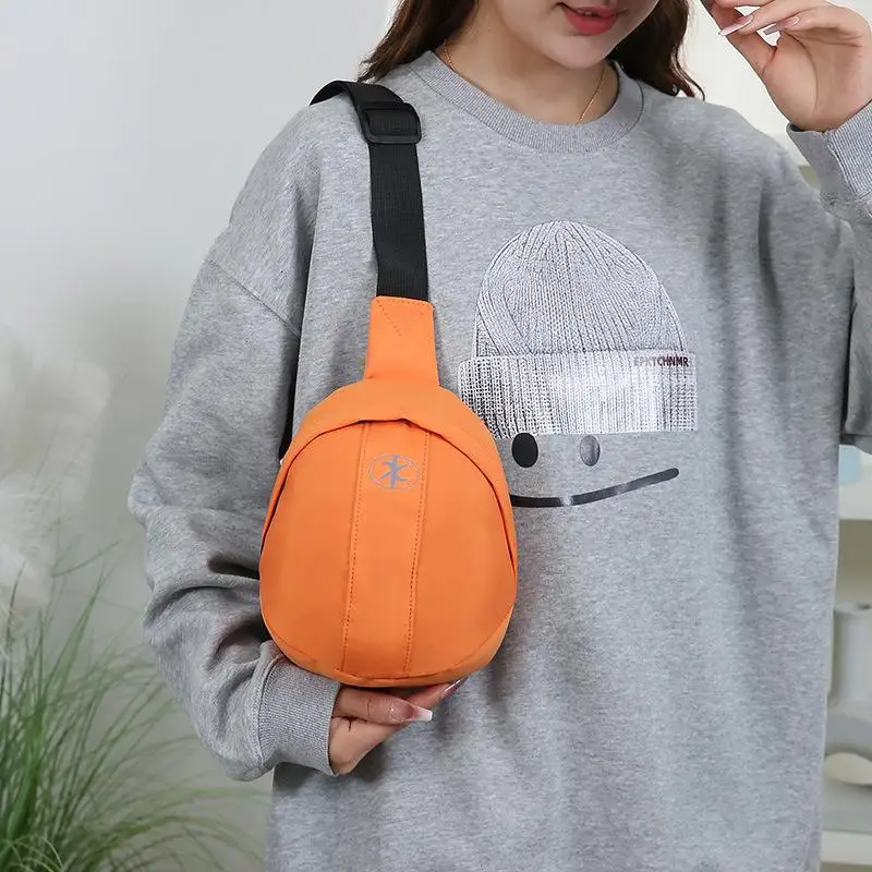 New Nylon Waist Bag Solid Color All Match Chest Shoulder Crossbody Men Women Large Capacity