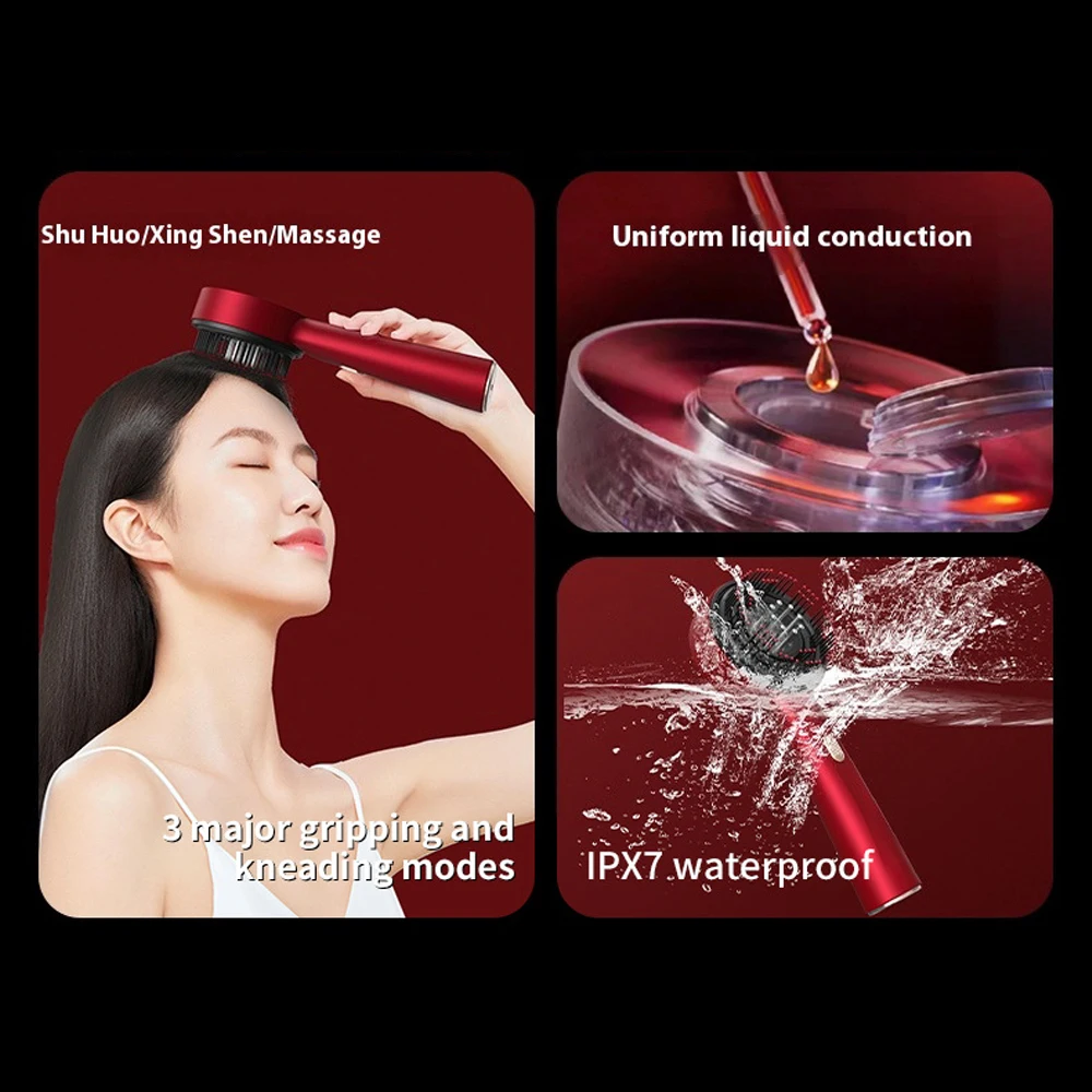 Nuovo massaggiatore elettrico per la testa, macchina per il massaggio della testa del prodotto con olio per la crescita dei capelli del cuoio capelluto, per portatile
