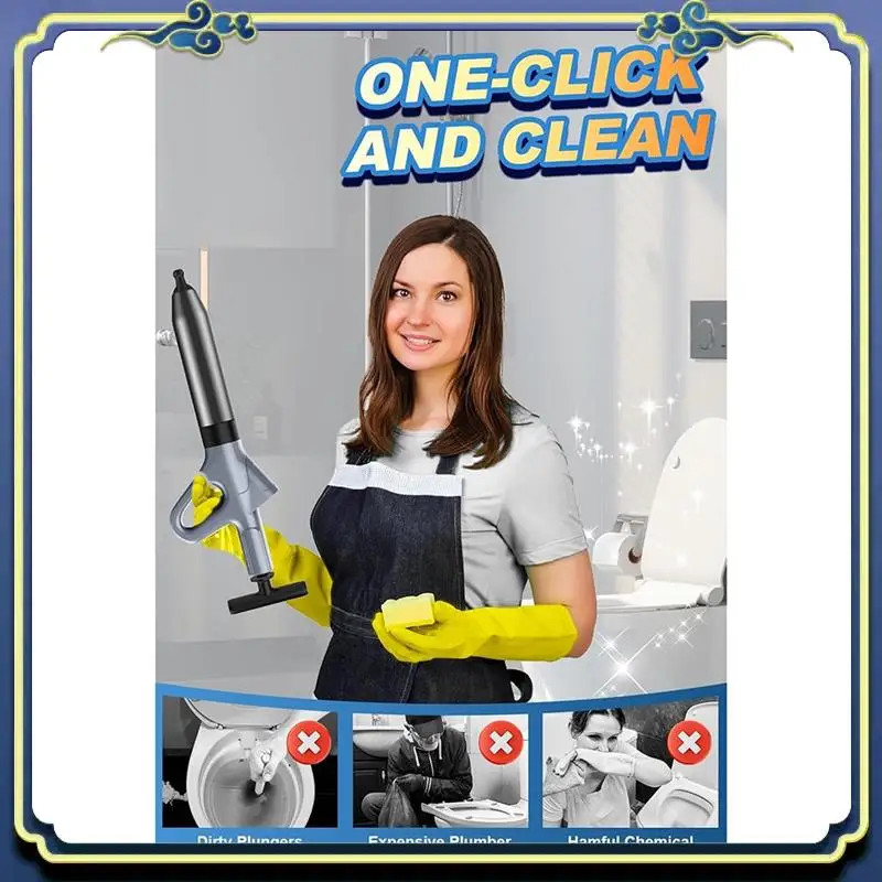 A56P-Toilet Plunger, Toilet Plunger, Air Drain With Real-Time, Heavy Duty Plunger For Bathroom And Plumbing Clogs