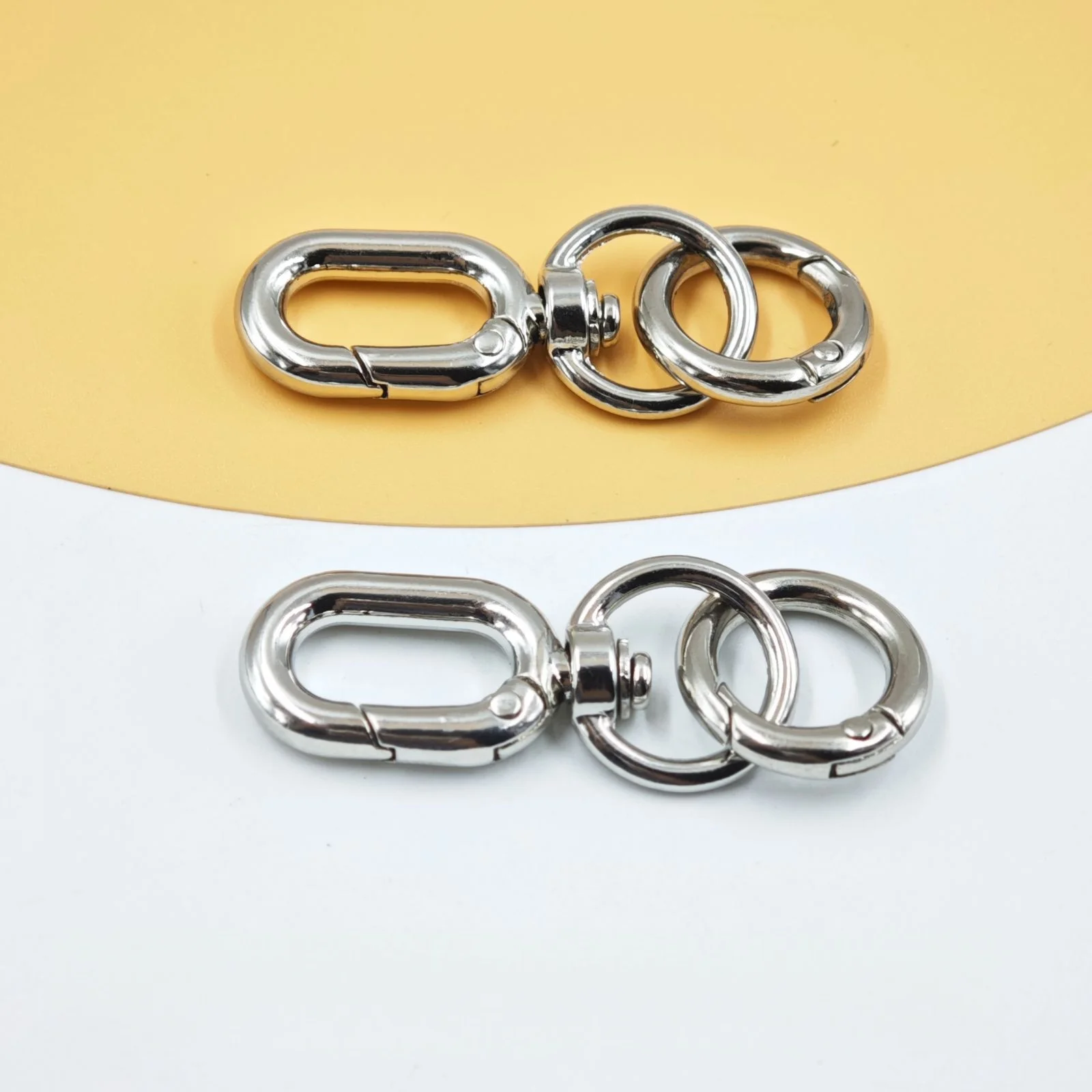 2pcs Double Opening Swivel Clasp Clips, Metal Swivel Spring Snap Hooks, Key Chain Clip with Key Ring for DIY Keys
